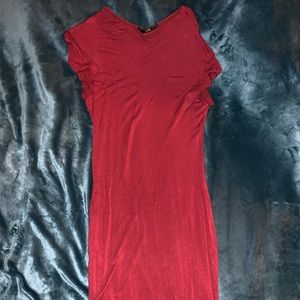 Maroon Long Slim (Body) Fit Dress